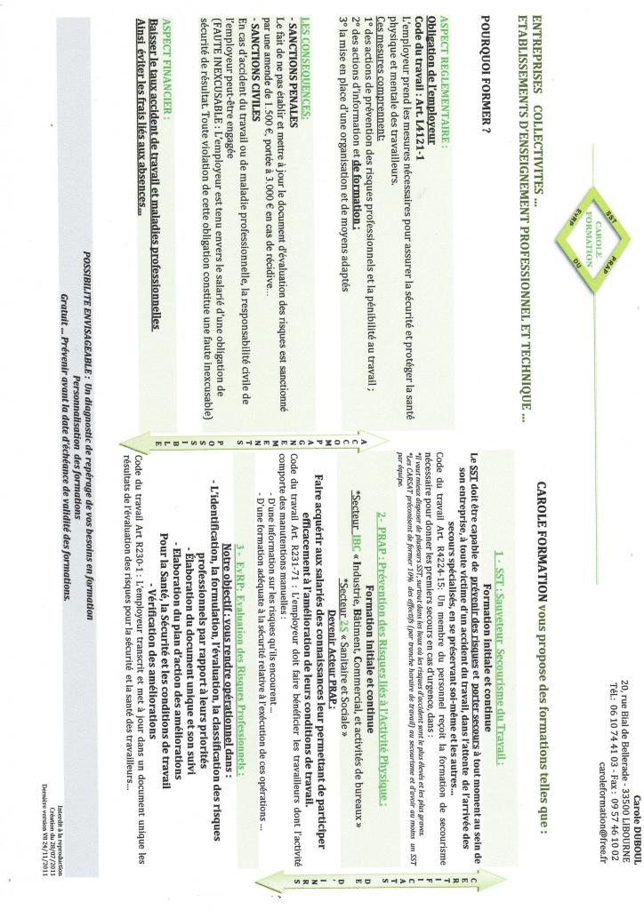 carole formation plaquette 11 2011
